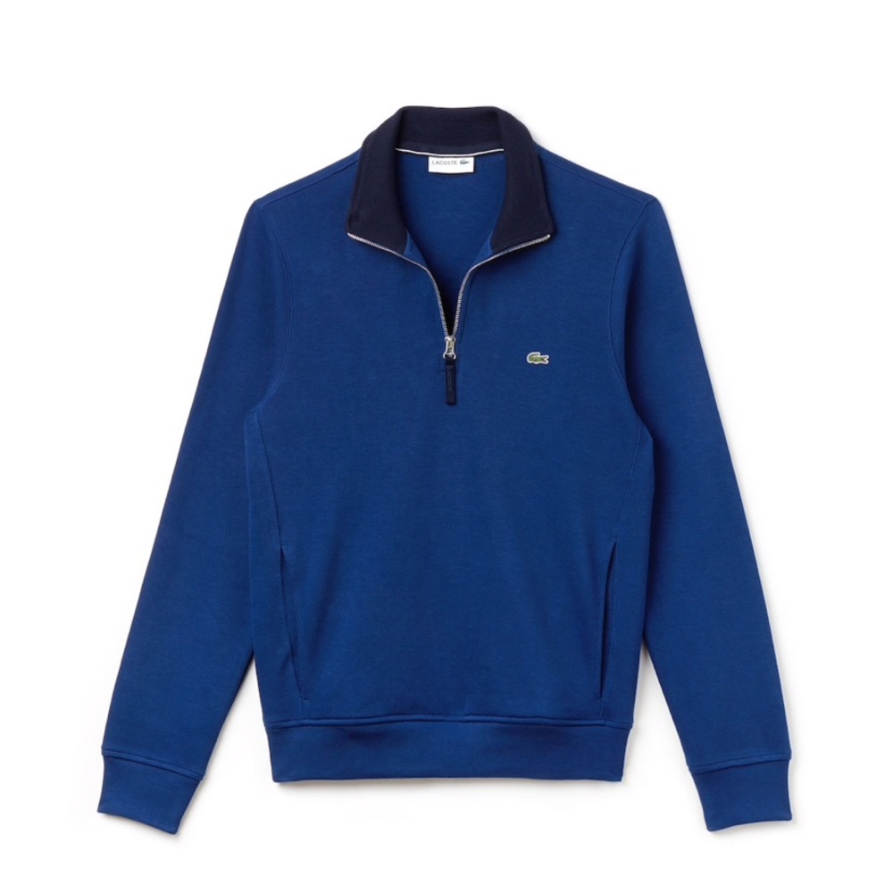 Lacoste Men's Quarter Zip Ribbed Sweatshirt